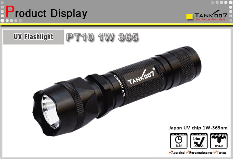 tank007 UV PT10 365 1W Flashlight