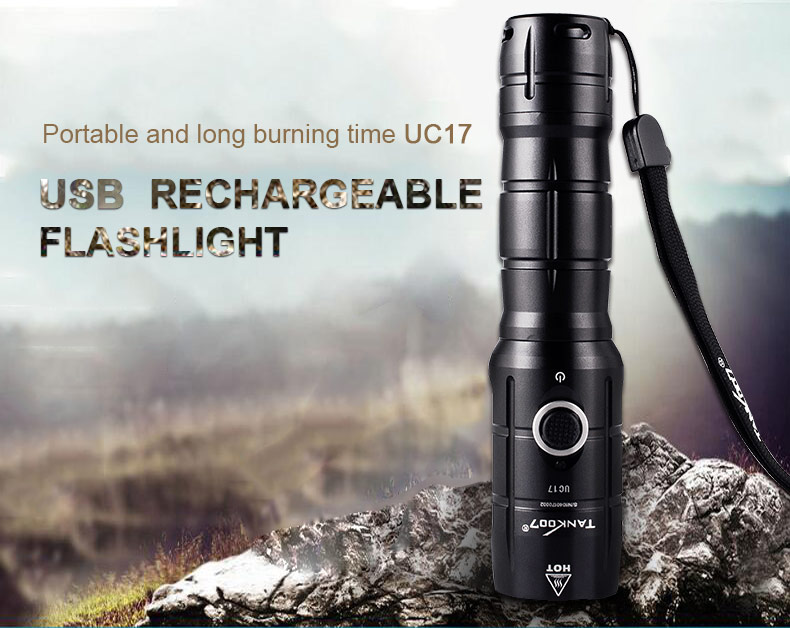 UC17 USB Rechargeable Flashlight tank007