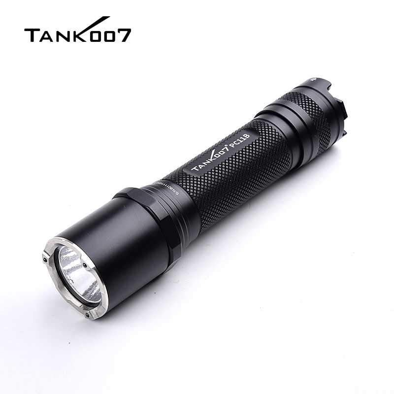 PC11B USB Rechargeable LED Police Flashlight with Tail Dual Switches-Tactical type