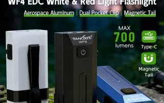 TANK007 WF4 700-lumen white and red light EDC flashlight with magnetic tail and USB-C charging