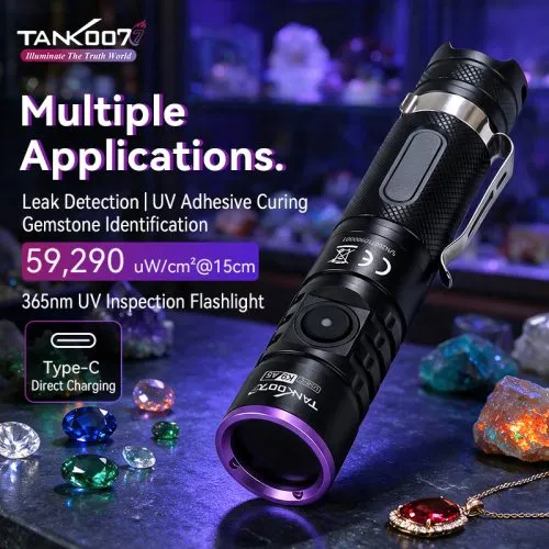 TANK007 K9A5 365nm UV flashlight with Type-C direct charging - main-01